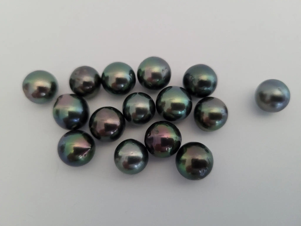 Peacock Tahitian pearl loose lot 9-10mm (Pinctada margaritifera) — natural color