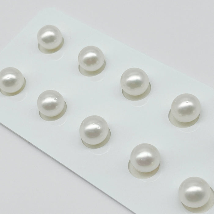White South Sea Pearls Pairs 9 mm Button Shape