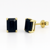 18K Yellow Gold Natural Sapphire Stud Earrings - MIMUKA