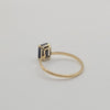 18K Yellow Gold Ring with Emerald - Cut Sapphire - MIMUKA