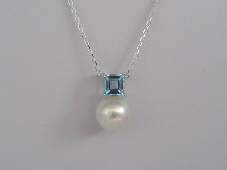 South Sea Pearl, Precious Stone  London Blue Topaz, 18K White Gold |  The South Sea Pearl |  The South Sea Pearl