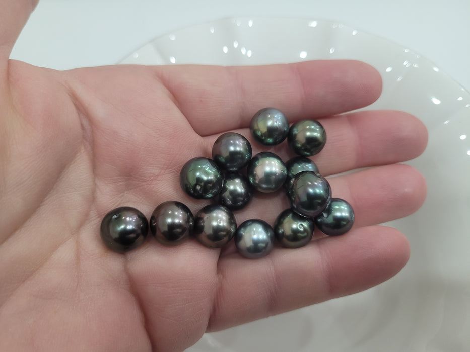 Tahiti Loose Pearls 11-12 mm Natural Dark Multicolor and very high Luster