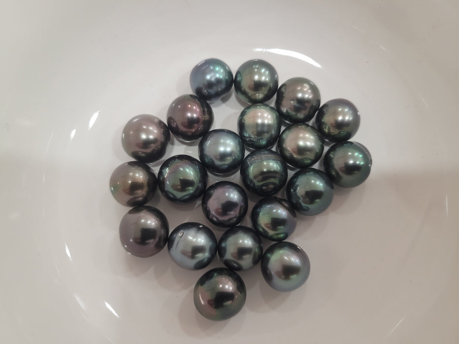 Tahiti Loose Pearls 11-12 mm Semi-round Natural Multicolor and Very High Luster