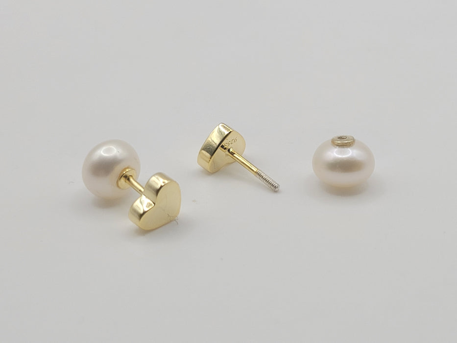 Cultured Pearl Earrings 7.5-8 mm AAA Reversible