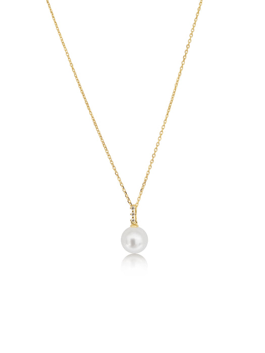 Akoya Cultured Pearl 8 mm in Silver 925 Gold Plated