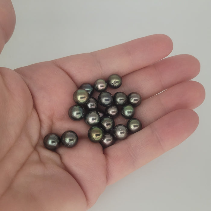 Tahiti Loose Pearls 8 mm dark multi-color very high luster wholesale Lot