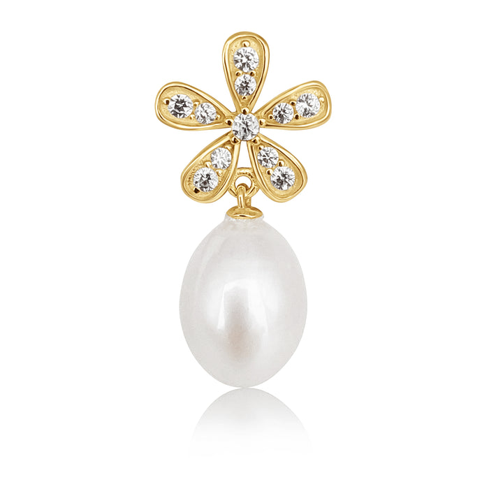 Cultured Pearls AAA Ttear-Drop 8-8.5 mm Silver 925