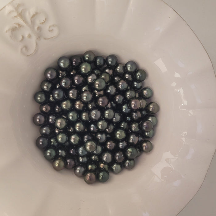 Tahiti Loose Round Pearls 9-10 mm dark color