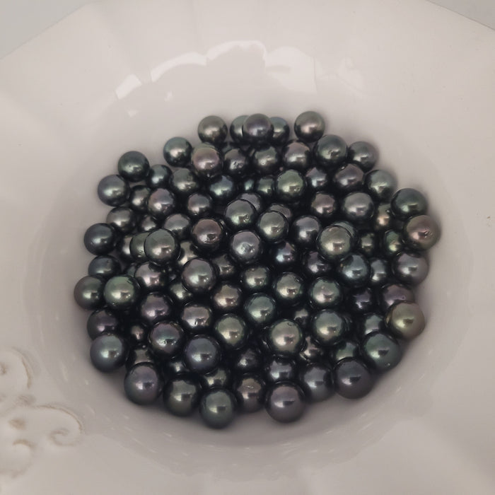 Tahiti Loose Round Pearls 9-10 mm dark color
