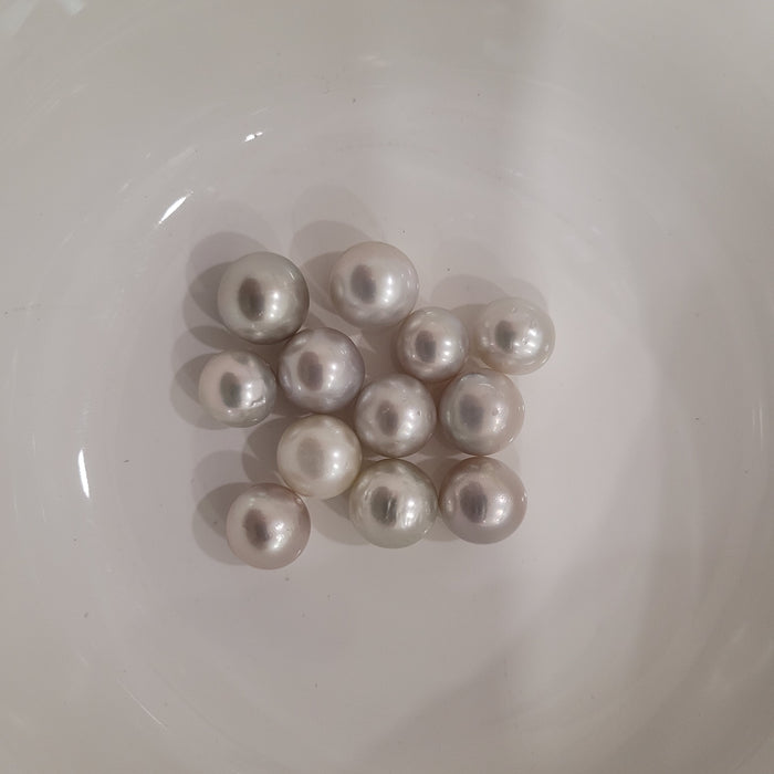 Tahiti Pearls Light Silver Color Round 10 & 11 mm Very High Luster