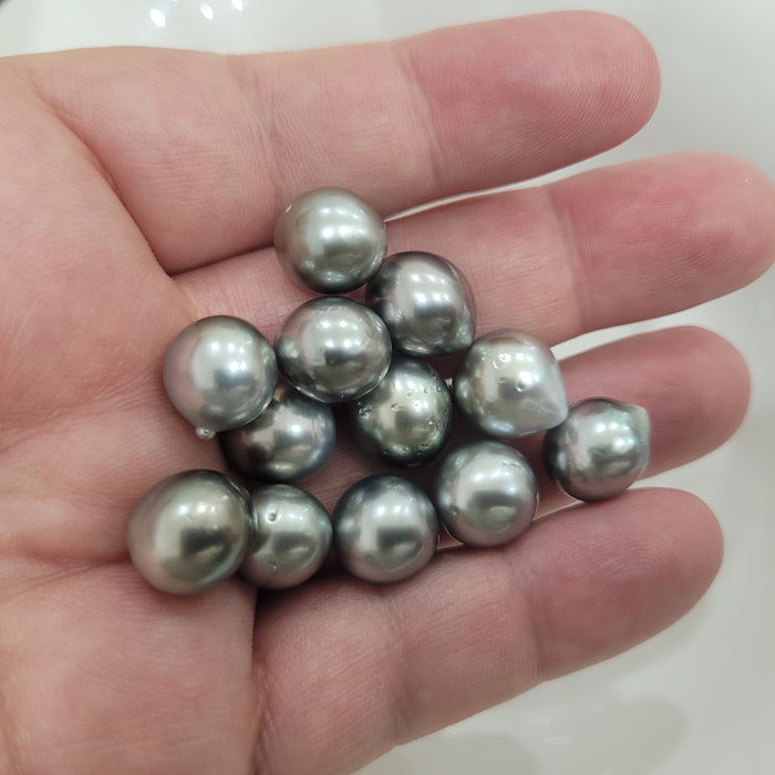 Tahiti Pearls 10-11 mm Drop/Oval Shape Dark Silver Color, High Luster