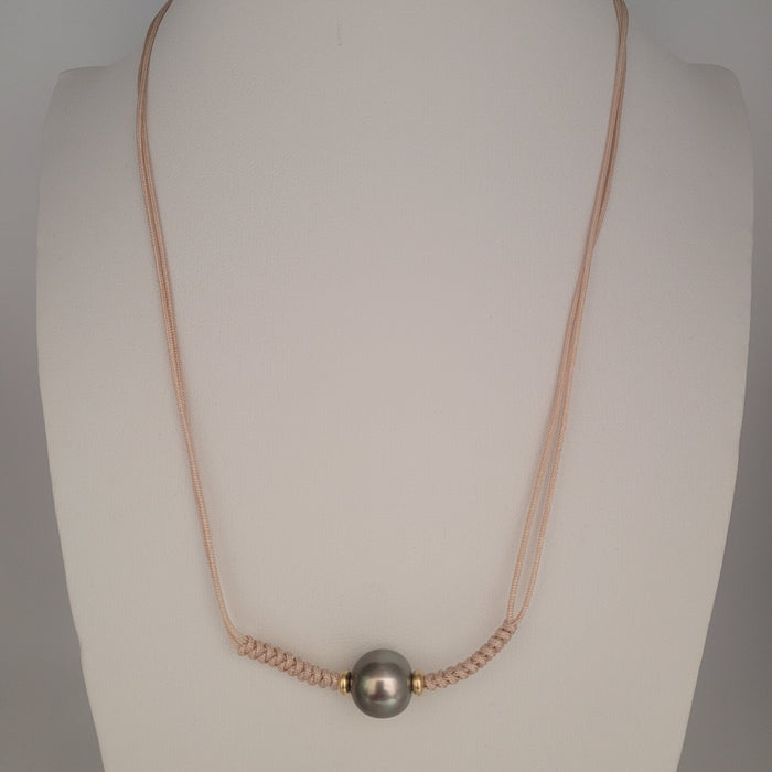 Tahiti Pearl & 18K Gold Handmade Adjustable Length Necklace