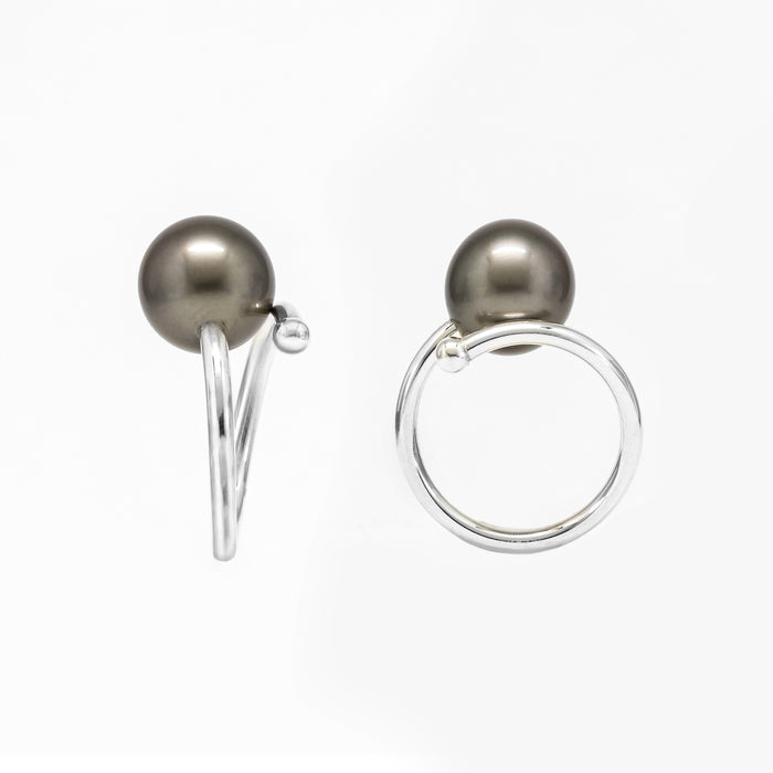 Tahiti Pearl Ring 10 mm Round Natural Color AAA Quality
