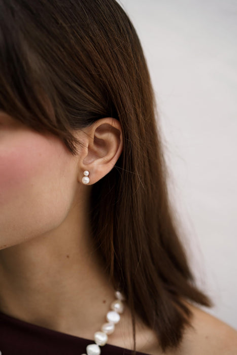 Earrings 9K Yellow Gold and Cultured Pearls AAA