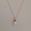 Akoya Cultured Pearl, Diamond, Green Amethyst, 18K Rose Gold necklace |  The South Sea Pearl |  The South Sea Pearl