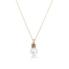 Akoya Cultured Pearl, Diamond, Green Amethyst, 18K Rose Gold necklace |  The South Sea Pearl |  The South Sea Pearl