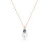 Akoya Cultured Pearl, Diamond, London Blue Topaz, 18K Rose Gold Pendant Necklace |  The South Sea Pearl |  The South Sea Pearl