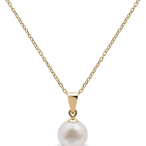 Akoya cultured pearl pendant 8mm round in 18K Gold (Pinctada fucata) — The South Sea Pearl