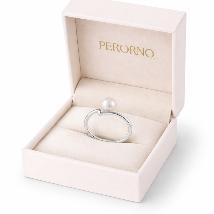 White South Sea Pearl Ring 9mm Round Silver 925
