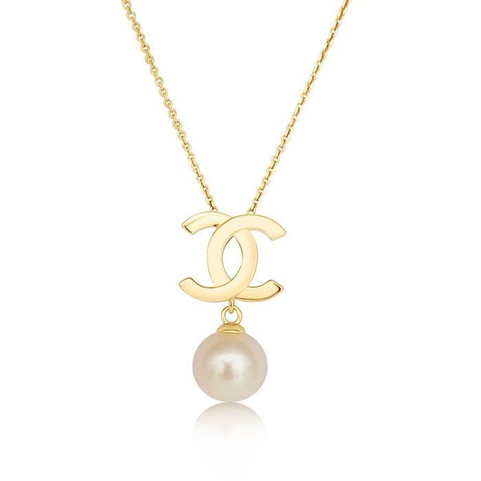 Akoya Cultured Pearl Pendant in Gold Plated Silver 925