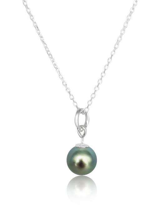Tahiti Pearl 9-10 mm Pendant Necklace Silver 925