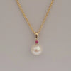 Cultured Pearl 8 mm AAA Round Ruby Precious Stone 9K Gold | The South Sea Pearl |  The South Sea Pearl