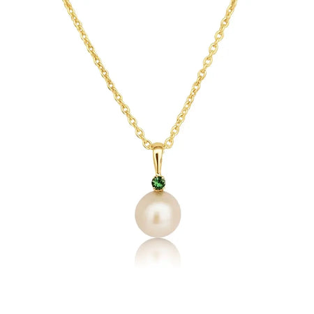 Cultured Pearl AAA 8 mm Round, Gold 9K Emerald Precious Stone, | The South Sea Pearl |  The South Sea Pearl