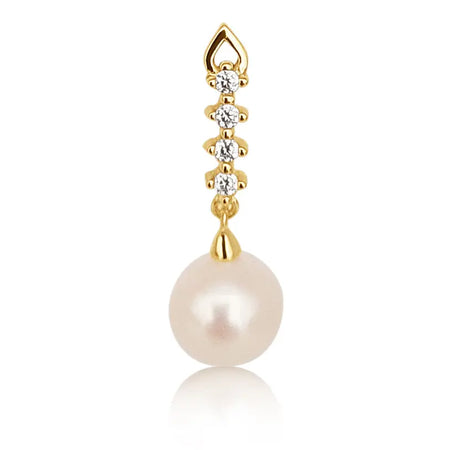 Cultured Pearl Earrings 7.5-8 mm Silver 925 Gold Plated | The South Sea Pearl |  The South Sea Pearl