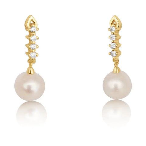 South Sea cultured pearl earrings 7.5-8mm round in .925 sterling silver (Pinctada maxima) — The South Sea Pearl
