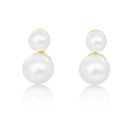Earrings 9K Yellow Gold and Cultured Pearls AAA | The South Sea Pearl |  The South Sea Pearl