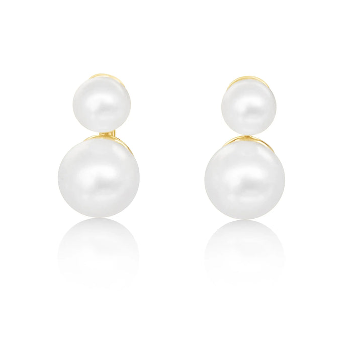 Earrings 9K Yellow Gold and Cultured Pearls AAA | The South Sea Pearl |  The South Sea Pearl