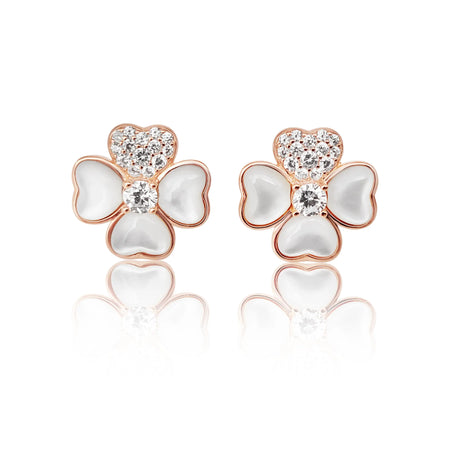 Earrings of Mother of Pearl in Silver 925 Rose Gold Plated | The South Sea Pearl |  The South Sea Pearl