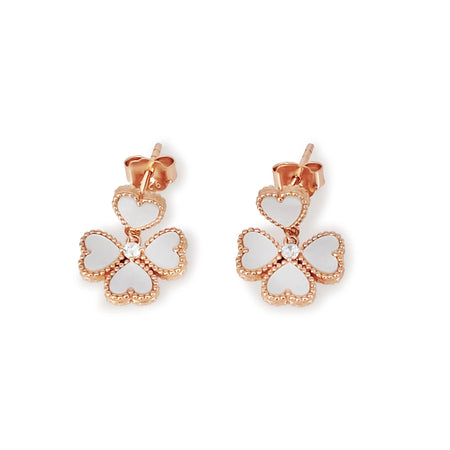 Earrings of Mother of Pearl in Silver 925 Rose Gold Plated | The South Sea Pearl |  The South Sea Pearl