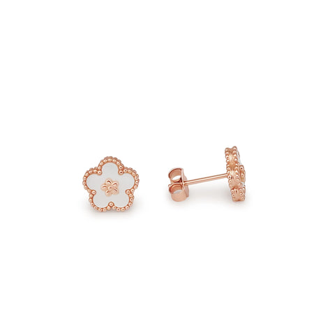 Earrings of Mother of Pearls and Silver 925 Rose Gold Plated | The South Sea Pearl |  The South Sea Pearl