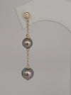 Earrings of Tahiti Pearls AAA, Diamonds and 18K Solid Gold | The South Sea Pearl |  The South Sea Pearl