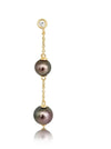 Earrings of Tahiti Pearls AAA, Diamonds and 18K Solid Gold | The South Sea Pearl |  The South Sea Pearl