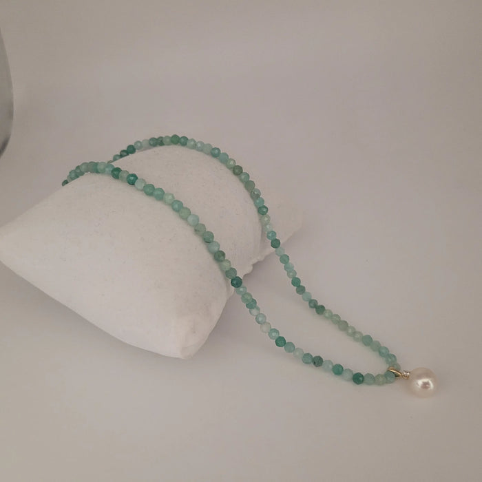 Emeralds, Diamond, Akoya Pearl & White 18K Gold Necklace | The South Sea Pearl |  The South Sea Pearl