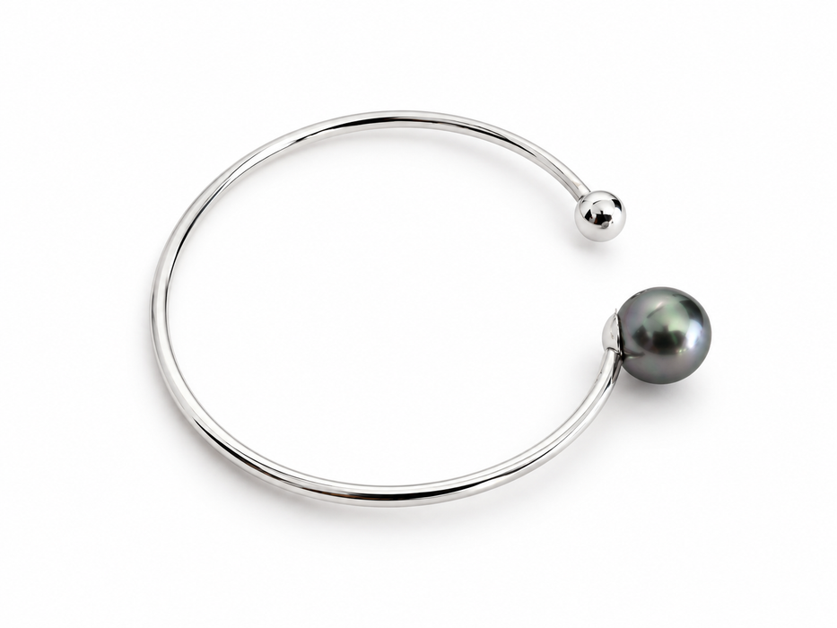 Bracelet of a Tahiti Pearl 9 mm AAA Dark Natural Color and Luster