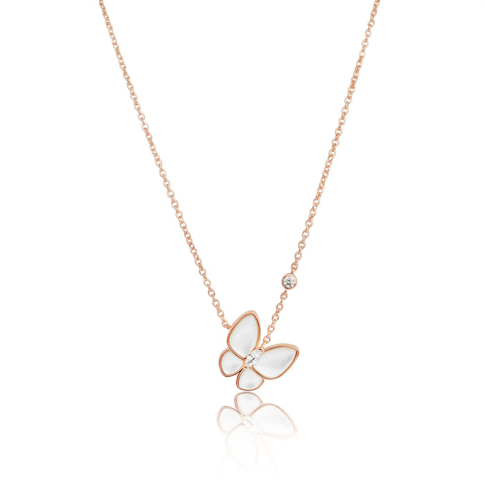 Pendant Necklace of Mother of Pearl and Silver 925 Rose Gold | The South Sea Pearl |  The South Sea Pearl