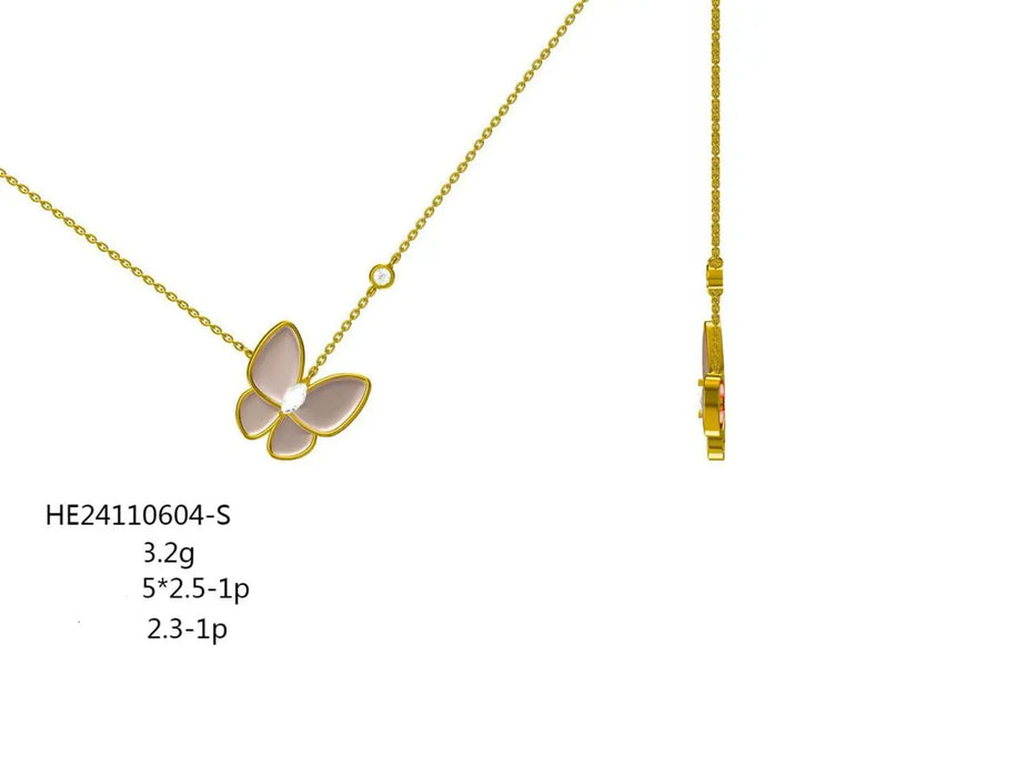 Pendant Necklace of Mother of Pearl and Silver 925 Rose Gold | The South Sea Pearl |  The South Sea Pearl