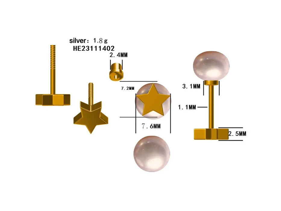 Reversible Cultured Pearl Earrings in Gold Plated Silver 925 | The South Sea Pearl |  The South Sea Pearl