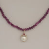 Ruby Precious Stones Necklace, Cultured Pearl, 18K Yellow Gold |  The South Sea Pearl |  The South Sea Pearl