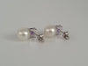 South Sea Pearl and Precious Stones Amethyst, 18K White Gold Stud Earrings |  The South Sea Pearl |  The South Sea Pearl