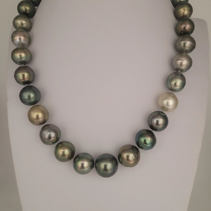 Tahiti 12-14 mm Multi-Color Pearls Very High Luster 18K Gold Clasp | The South Sea Pearl |  The South Sea Pearl