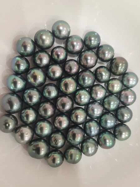 Tahiti Loose Pearls AAA Dark Green Natural Color with Very High Luster | The South Sea Pearl |  The South Sea Pearl