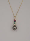 Tahiti Pear 9 mml Pendant 18K Gold, Precious Stones, Diamond | The South Sea Pearl |  The South Sea Pearl