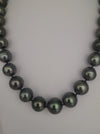 Tahiti Pearl Necklace 12-14 mm Dark Natural Color and High Luster 18K Gold Clasp | The South Sea Pearl |  The South Sea Pearl