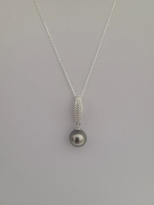 Tahiti Pearl Round AAA 8-9 mm Pendant in Silver 925 | The South Sea Pearl |  The South Sea Pearl