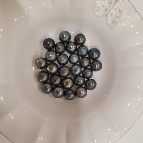 Loose dark Tahitian cultured pearls 13-14mm semi-round (Pinctada margaritifera) — The South Sea Pearl