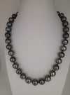 Tahiti Pearls Necklace 11-12 mm Dark Natural Color with Very High Luster, 18K Solid Gold Clasp | The South Sea Pearl |  The South Sea Pearl